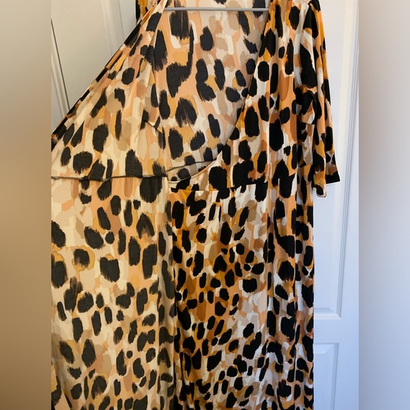 NWOT - Jessica London - Leopard Print Stretch Knit Wrap Maxi Dress - 18 W - Picture 10 of 14